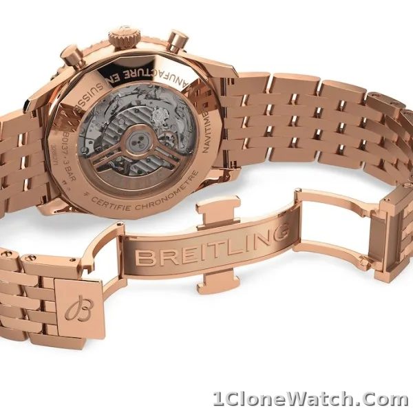 Breitling Navitimer Men Automatic Silver 18ct Rose Gold Watch RB0137241G1R1
