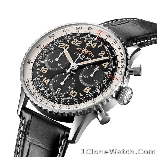 Breitling Navitimer Men Automatic Black Crocodile Watch PB02301A1B1P1 - detail