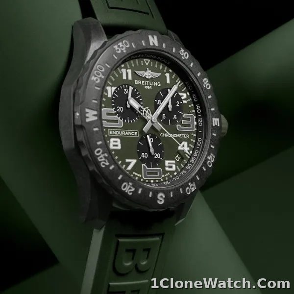 Breitling Endurance Pro Men Quartz Green Rubber Watch X823106B1L1S1 - detail