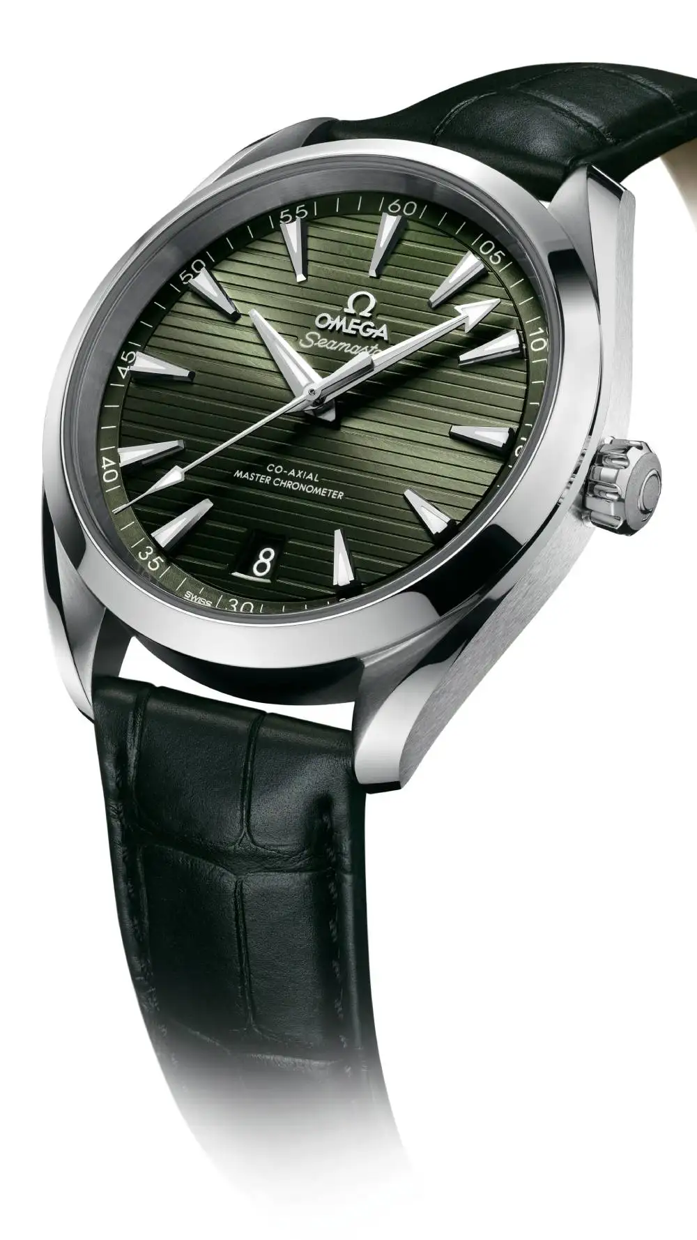 Omega Seamaster Aqua Terra Men Automatic Green Leather Watch O22013412110001 - gallery