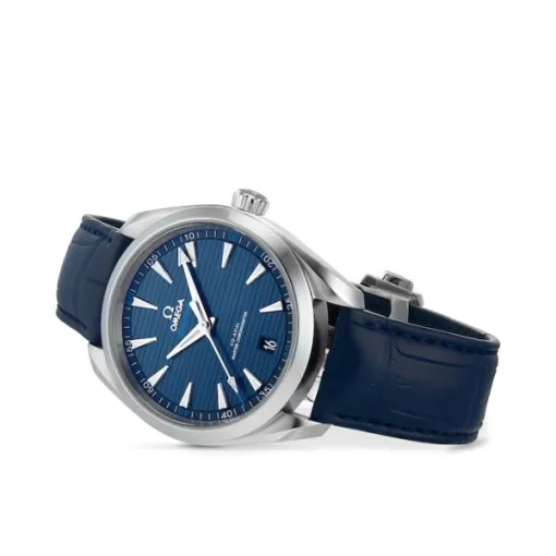 Omega Seamaster Aqua Terra Men Automatic Blue Leather Watch O22013412103001 - gallery