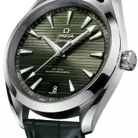 Omega Seamaster Aqua Terra Men Automatic Green Leather Watch O22013412110001 - view 4