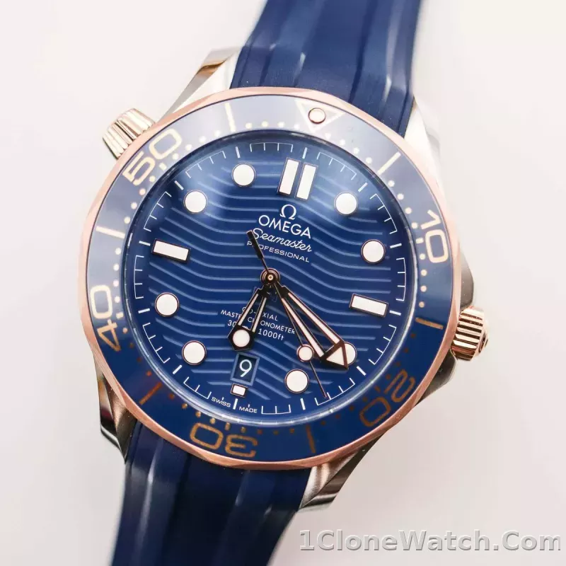Omega Seamaster Men Automatic Blue Rubber Watch O21022422003002