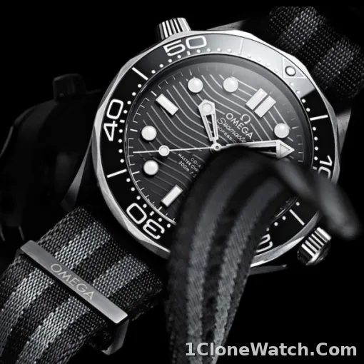 Omega Seamaster Men Automatic Black Fabric 007 Watch O21092442001002