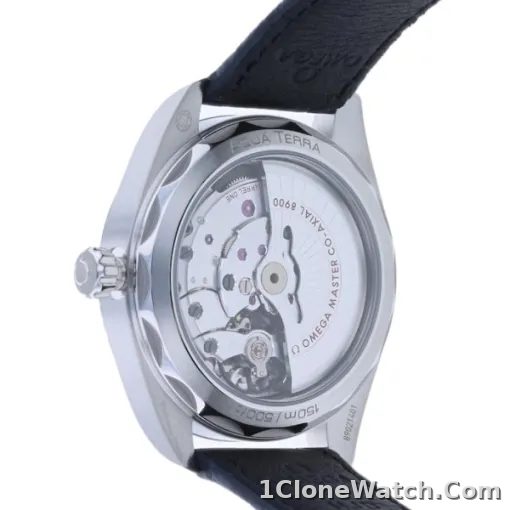 Omega Seamaster Aqua Terra Men Automatic Blue Leather Watch O22013412103001 - detail