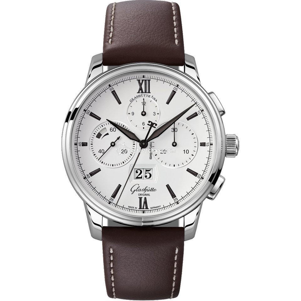 Glashutte Original Senator Chronograph Panorama Date Mens watch Unisex Automatic Steel 1-37-01-05-02-35