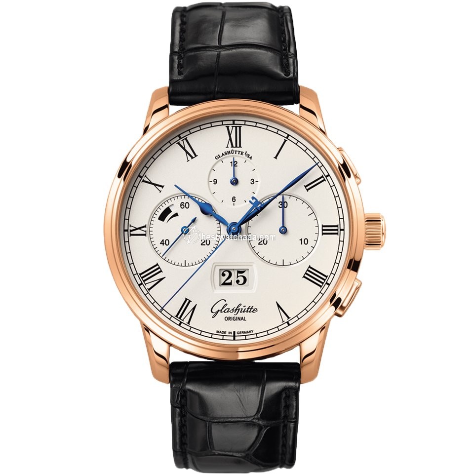 Glashutte Original Senator Chronograph Panorama Date Mens watch Unisex Automatic Red gold 1-37-01-01-05-30