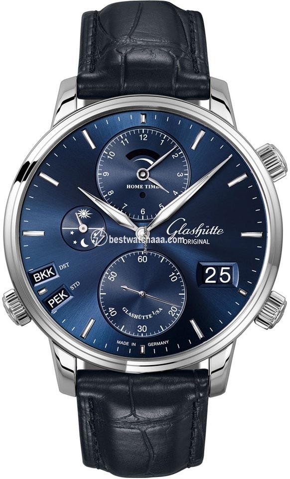 Glashutte Original Senator Cosmopolite Mens watch Unisex Manual winding Steel 1-89-02-05-02-30