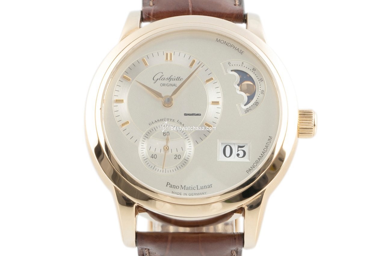 Glashutte Original PanoMaticLunar Mens watch Unisex Automatic Yellow gold 90-02-01-01-04