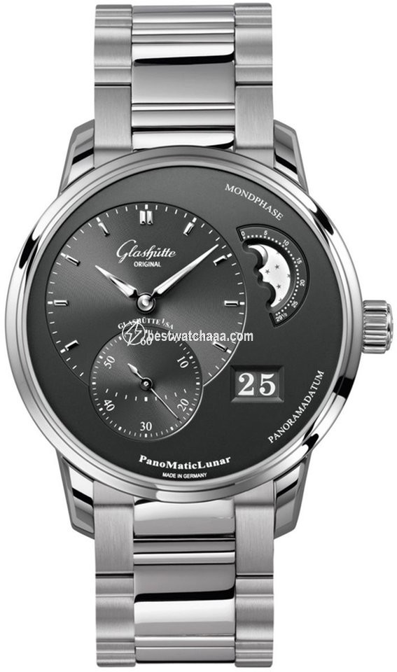 Glashutte Original PanoMaticLunar Mens watch Unisex Automatic Steel 1-90-02-43-32-24