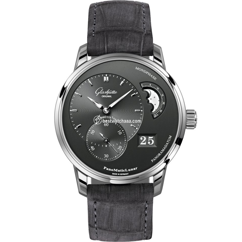 Glashutte Original PanoMaticLunar Mens watch Unisex Automatic Steel 1-90-02-43-32-02