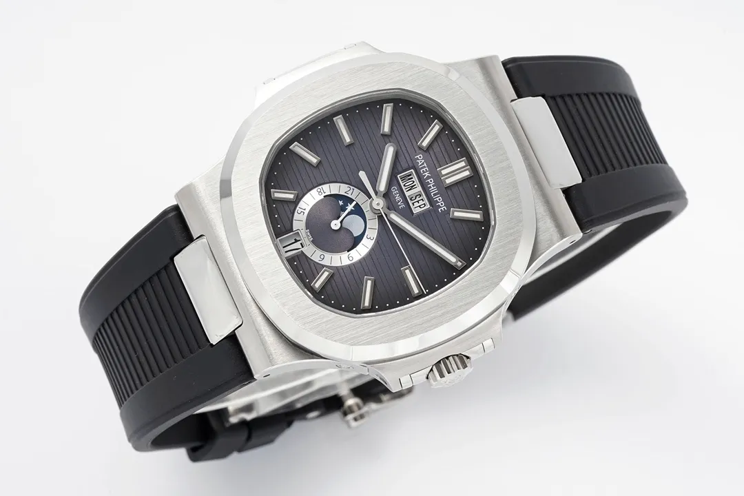 Patek Philippe Nautilus Blue Rubber Strap Watch - gallery