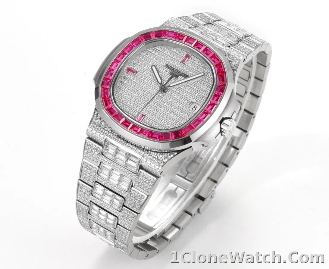 Patek Philippe White Gold Ruby Nautilus Watch