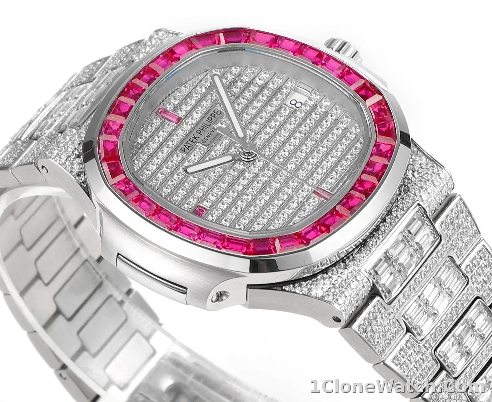 Patek Philippe White Gold Ruby Nautilus Watch