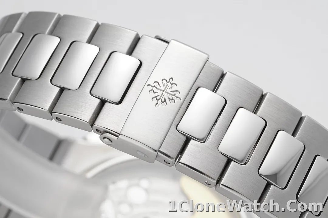 Patek Philippe Silver Nautilus Chronograph Watch - detail