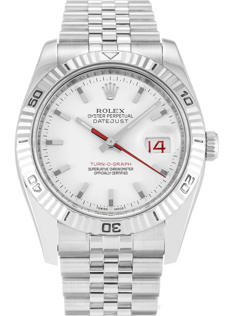 Rolex Datejust Turn-O-Graph 36mm White Dial 116264-2