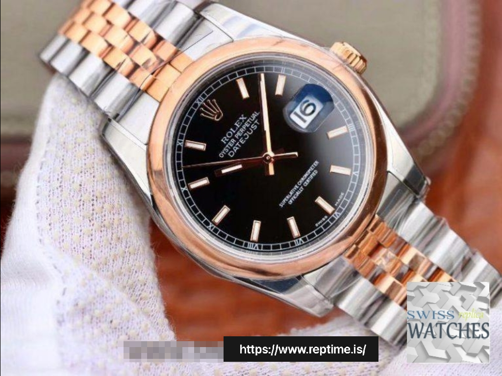 ROLEX DATEJUST BLACK DIAL STAINLESS STEEL 36MM SWISS REPLICA 126201.1 - gallery