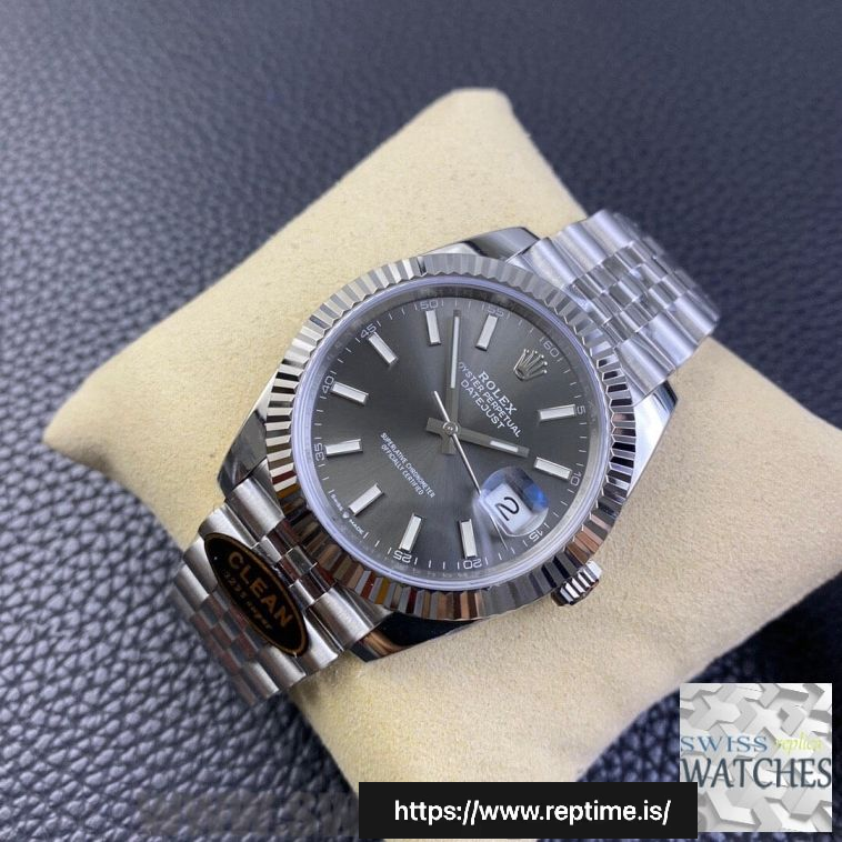 ROLEX DATEJUST GRAY DIAL STAINLESS STEEL 41MM SWISS REPLICA m126334.0024 - gallery