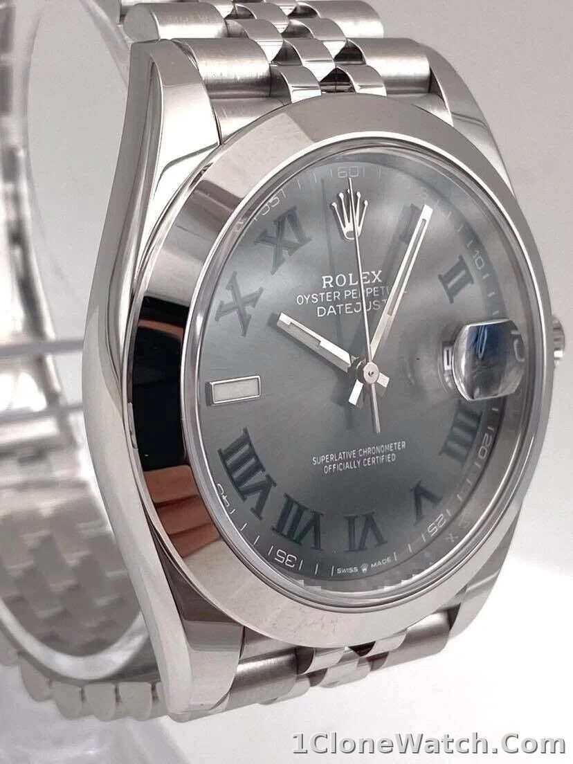 Superclone Rolex Datejust 41mm Rhodium Dial 126300  Wimbledon  Jubilee - detail