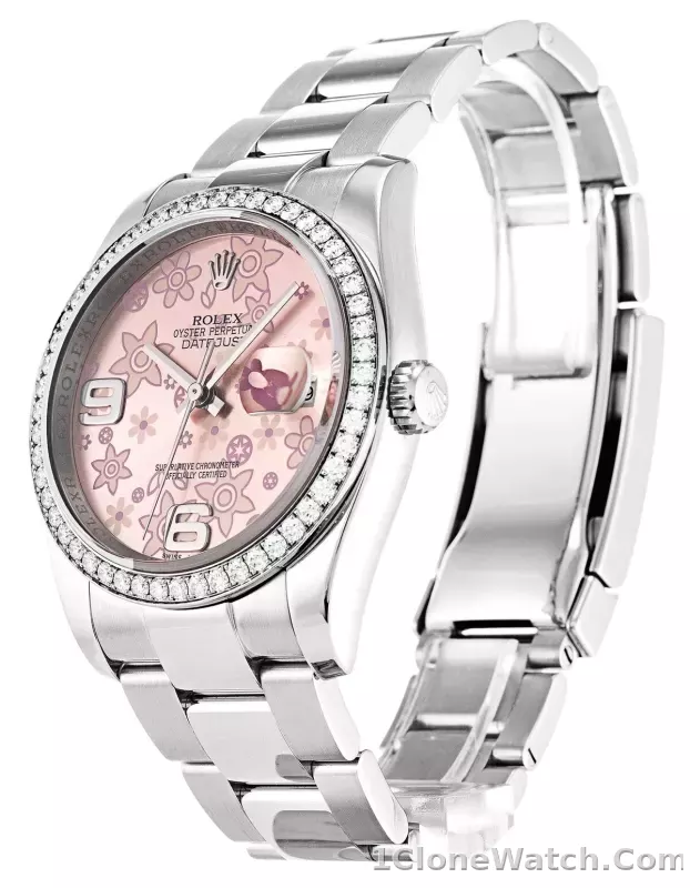 Rolex Datejust 36mm Pink Floral Dial 116244 - detail