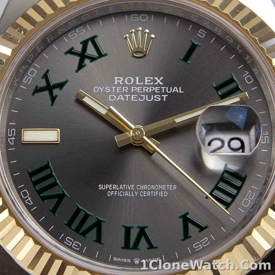 Rolex Datejust II 41mm Rhodium Dial 126333  Wimbledon  Two-Tone Oyster - detail