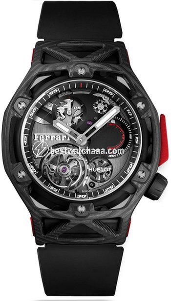 Hublot Techframe Ferrari Tourbillon Chronograph Mens watch Unisex Manual winding Carbon 408.QU.0123.RX