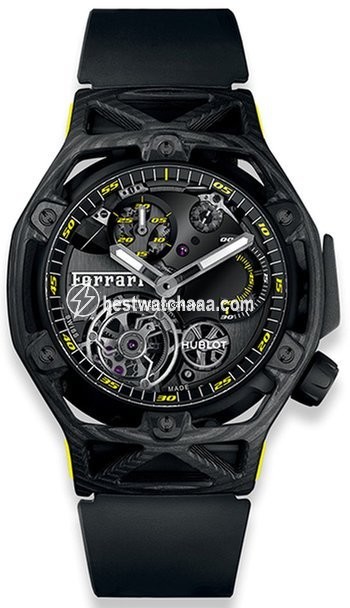 Hublot Techframe Ferrari Tourbillon Chronograph Mens watch Unisex Manual winding Carbon 408.QU.0129.RX