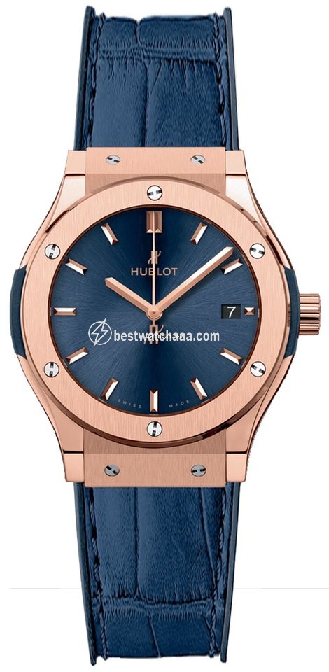 Hublot Classic Fusion Blue Womens watch Quartz Rose gold 581.ox.7180.lr