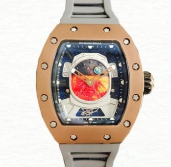 Richard Mille Super Clone RM52-05 Men Mechanical Watch Mars Earth Dial Rubber Band