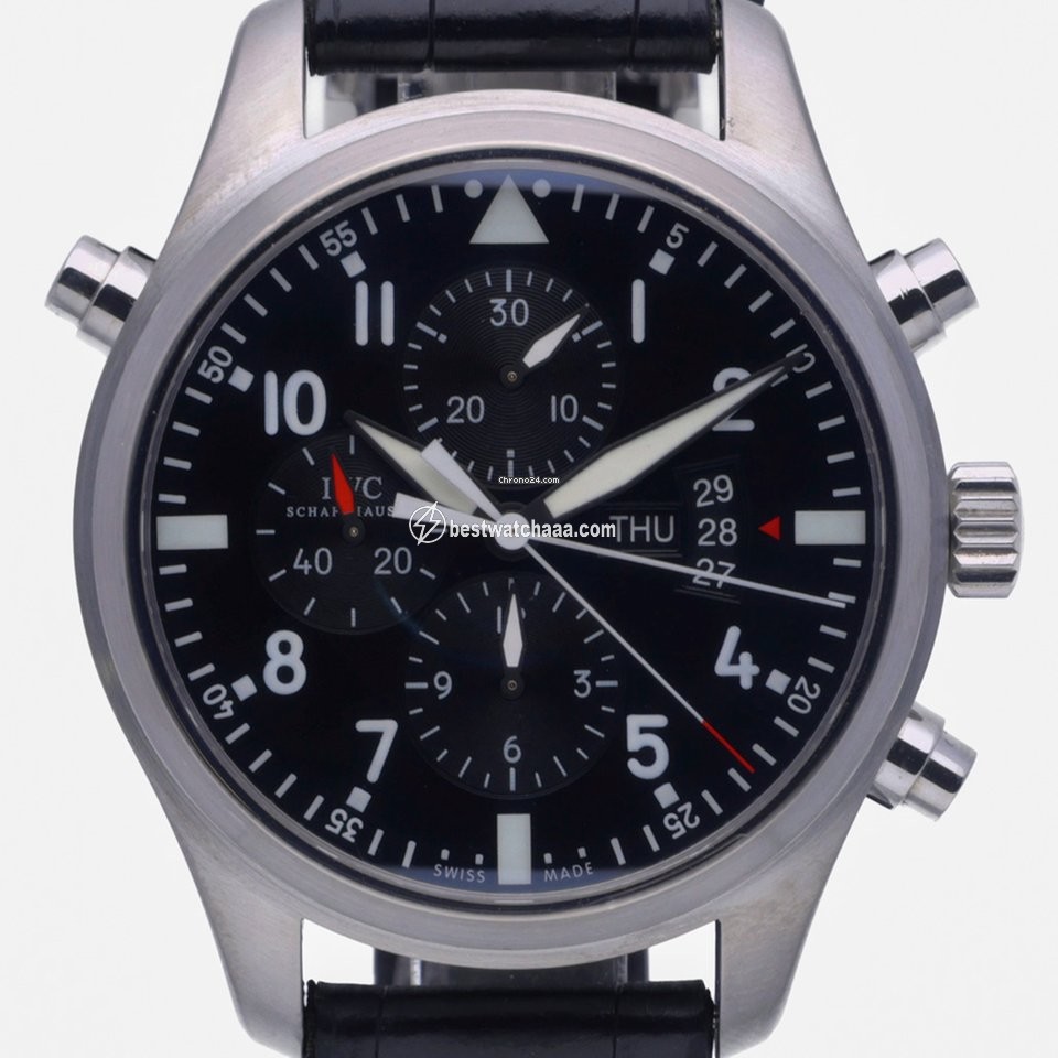 IWC Pilot Double Chronograph Mens watch Unisex Automatic Steel IW377801