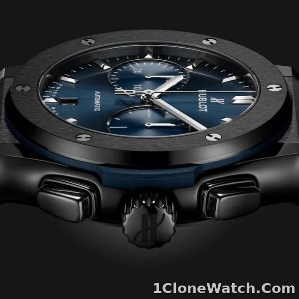 Hublot Classic Fusion Men Automatic Blue Rubber Watch 521.CM.7170.RX