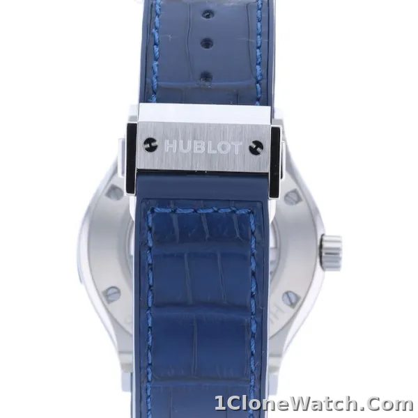 Hublot Classic Fusion Men Automatic Blue Leather Watch 542.NX.7170.LR