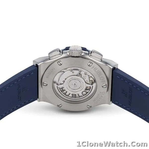 Hublot Classic Fusion Men Automatic Blue Rubber and Alligator Watch 541.NX.7170.LR