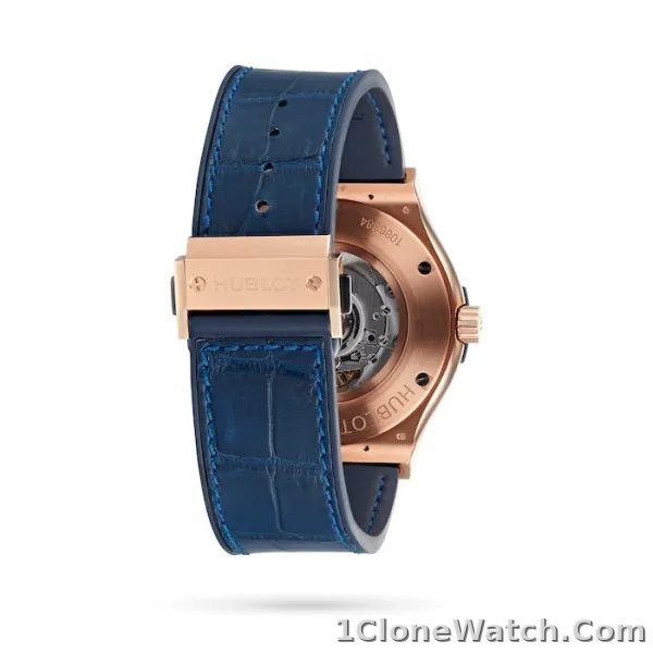Hublot Classic Fusion Men Automatic Blue Leather Watch 511.OX.7180.LR