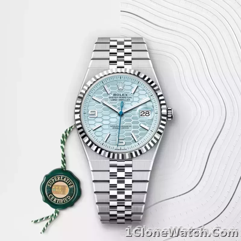Rolex Land-Dweller 40 Ice Blue - detail