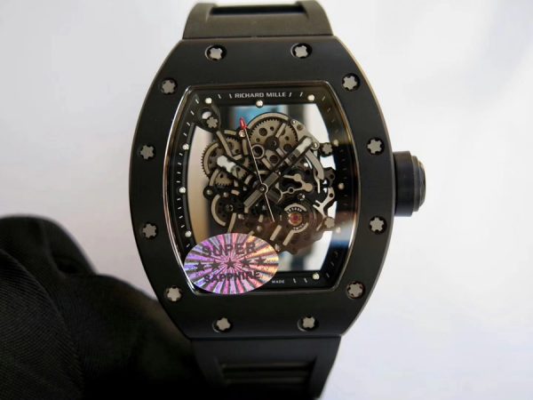 Richard Mille Super Clone RM 055 Black Rubber Strap