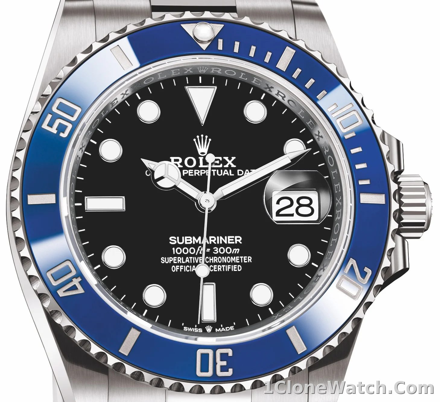 Superclone Rolex Submariner  Cookie Monster  41mm Black Dial 126619LB - detail