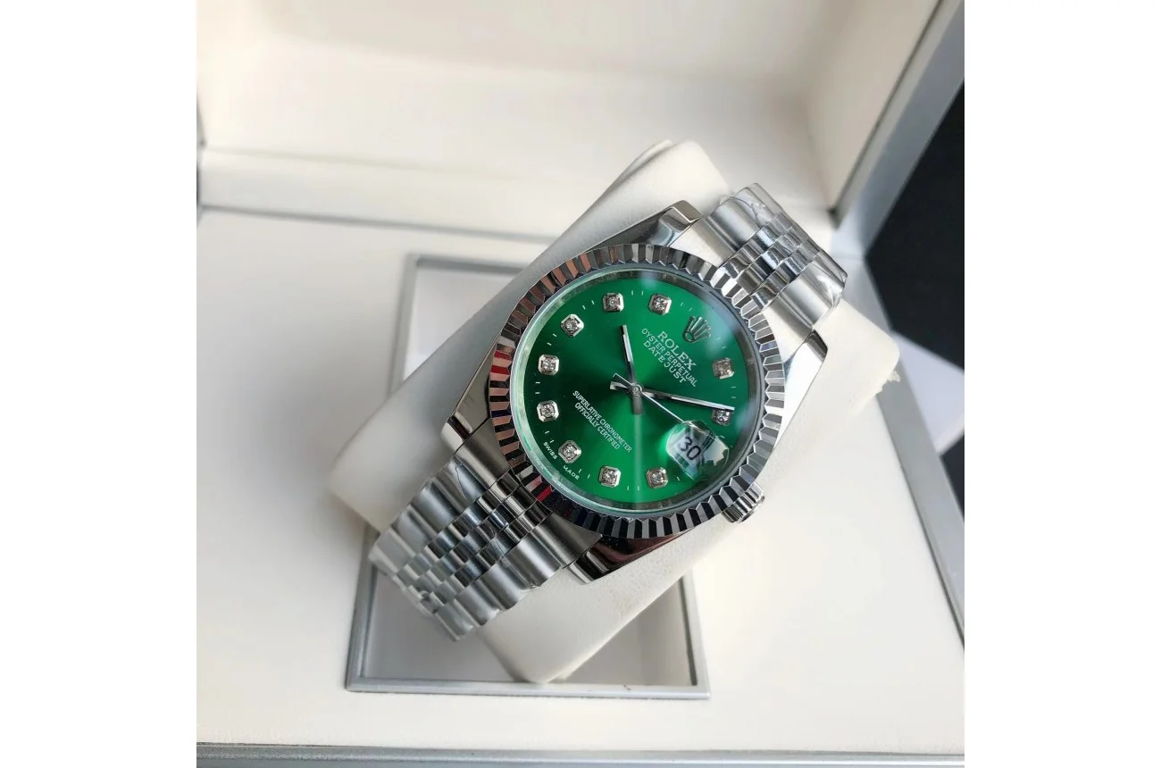 Couple Watches Rolex Datejust 36/28mm SS/SS Jub Green/Dia - gallery