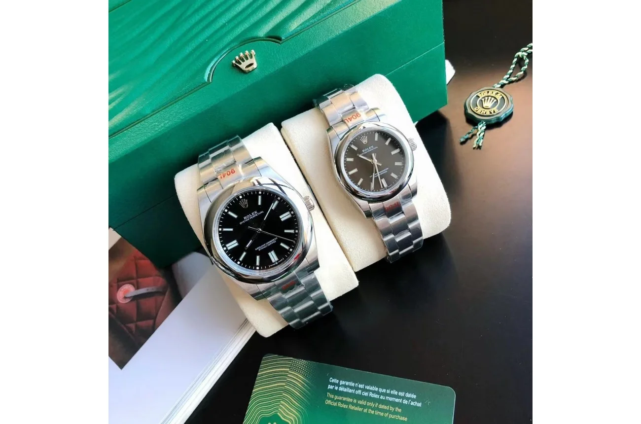 Couple Watches Rolex Oyster Perpetual 31/41mm SS/SS Black/Stk