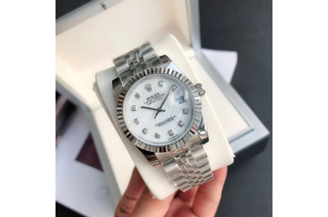 Couple Watches Rolex Datejust 36/28mm SS/SS Jub White/Dial - gallery