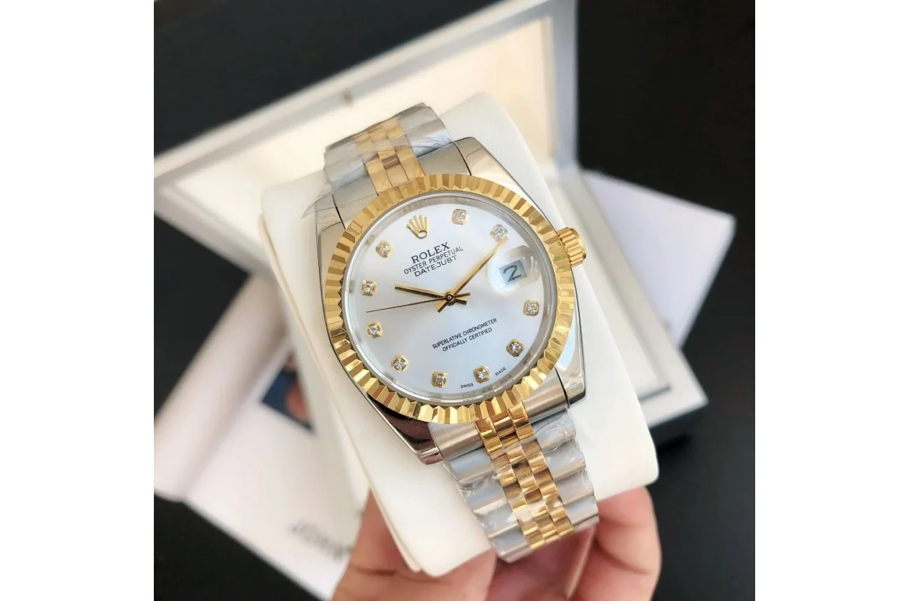 Couple Watches Rolex Datejust 36/28mm RG/SS Jub Sliver/Dia - gallery