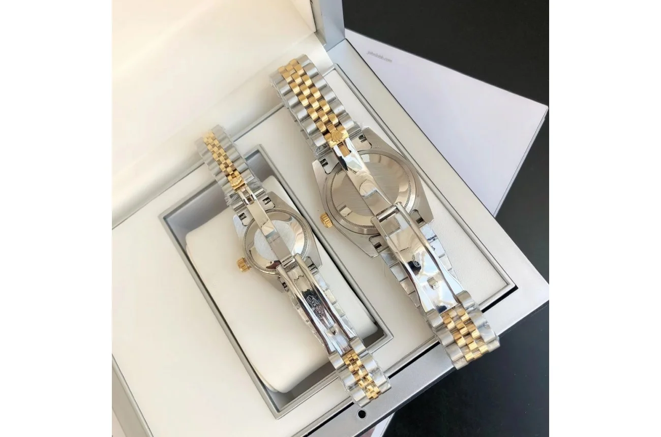 Couple Watches Rolex Datejust 36/28mm RG/SS Jub Sliver/Dia - gallery