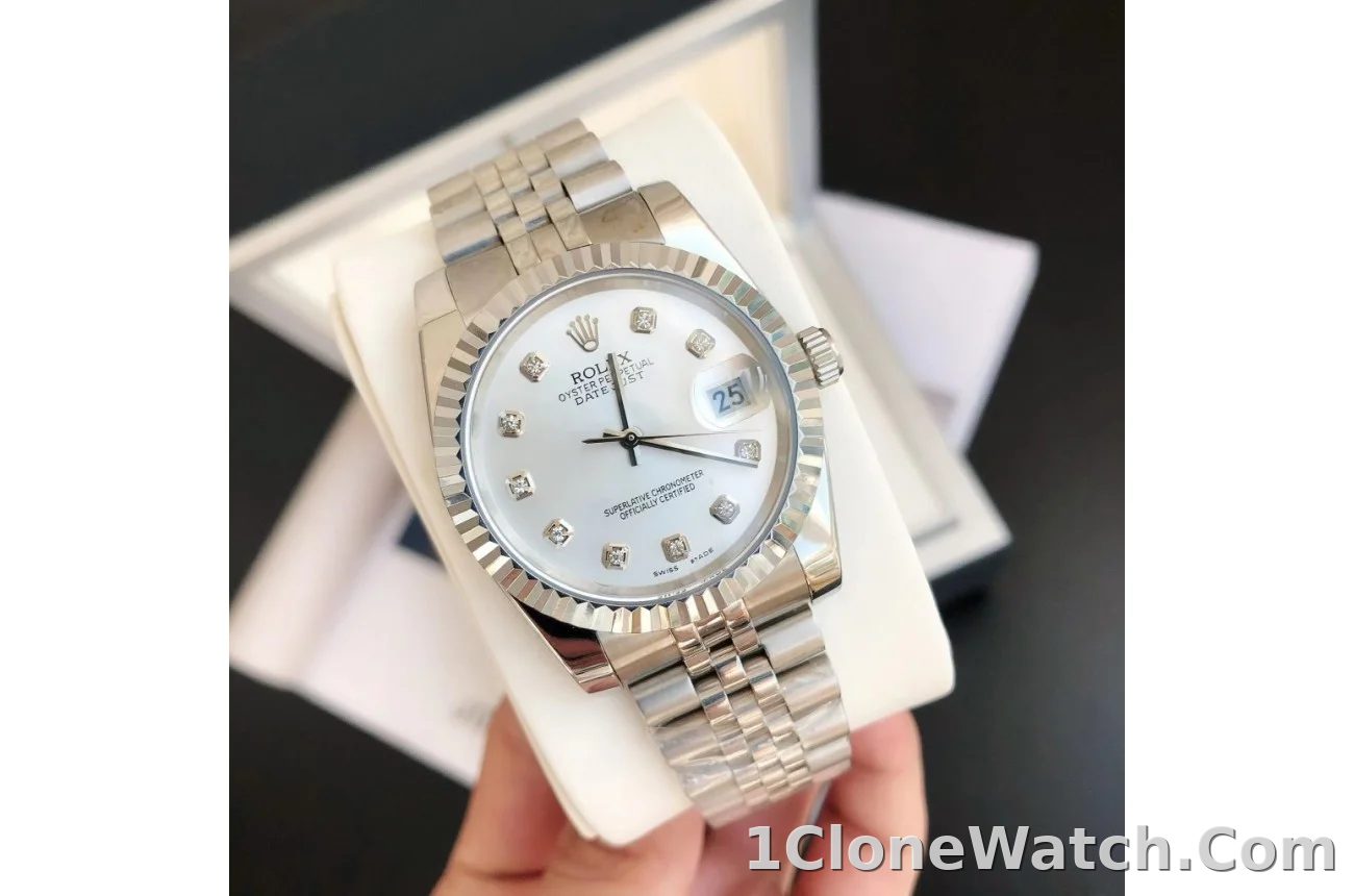 Couple Watches Rolex Datejust 36/28mm SS/SS Jub Sliver/Dia
