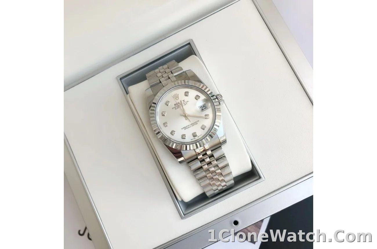 Couple Watches Rolex Datejust 36/28mm SS/SS Jub Sliver/Dia