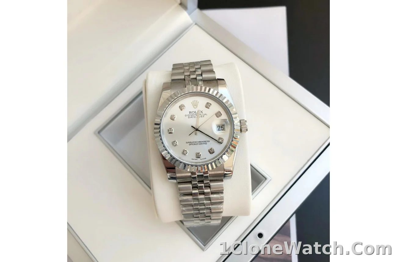 Couple Watches Rolex Datejust 36/28mm SS/SS Jub Sliver/Dia