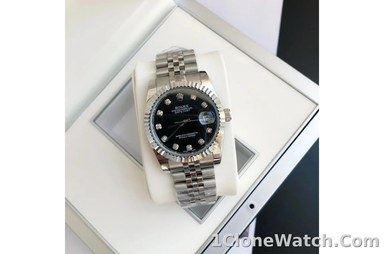 Couple Watches Rolex Datejust 36/28mm SS/SS Jub Black/Dial