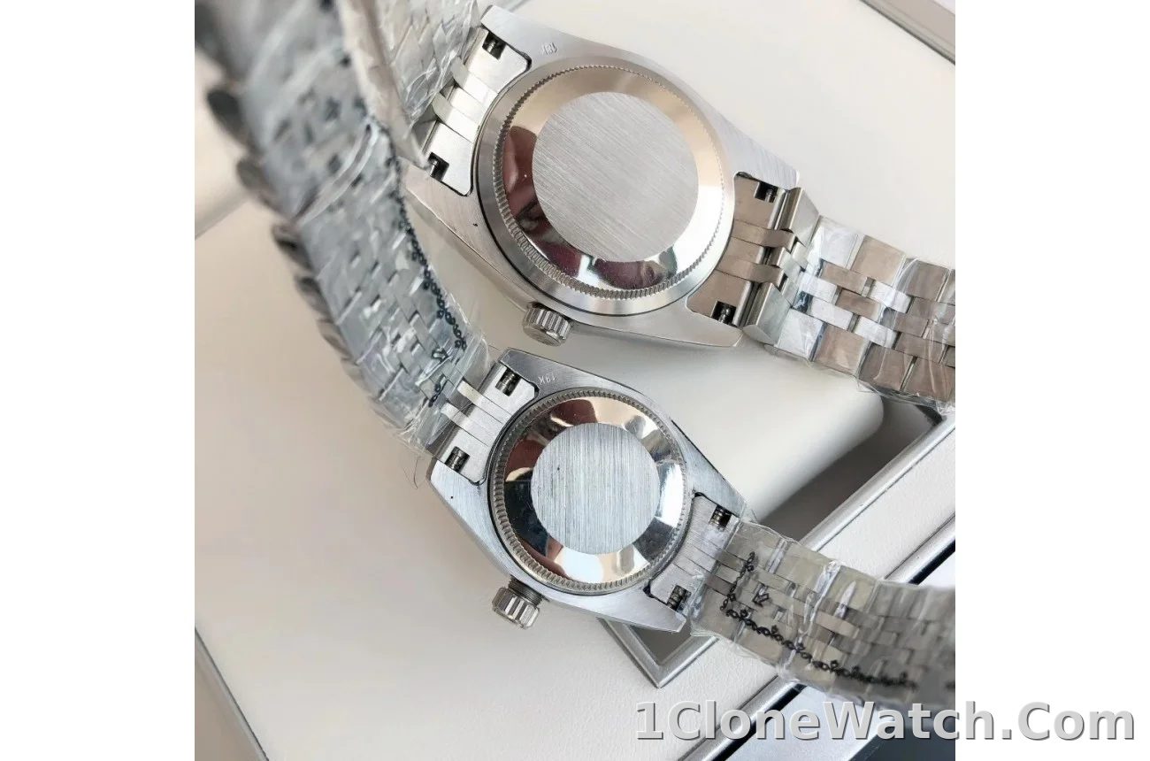 Couple Watches Rolex Datejust 36/28mm SS/SS Jub Black/Dial
