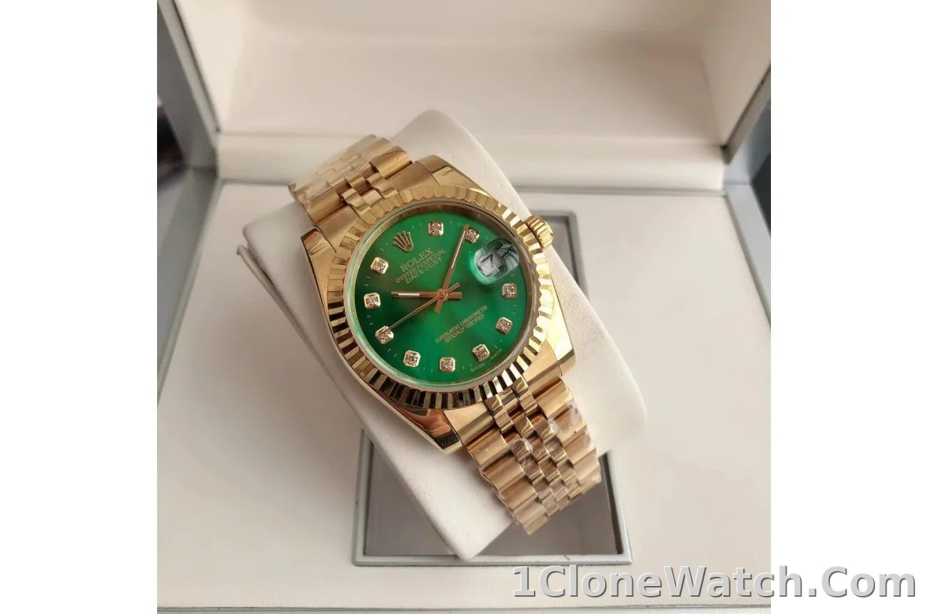 Couple Watches Rolex Datejust 36/28mm RG/RG Jub Green/Dial