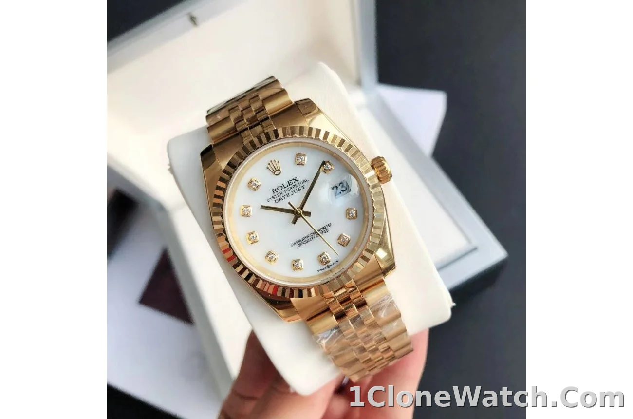 Couple Watches Rolex Datejust 36/28mm RG/RG Jub White/Dial