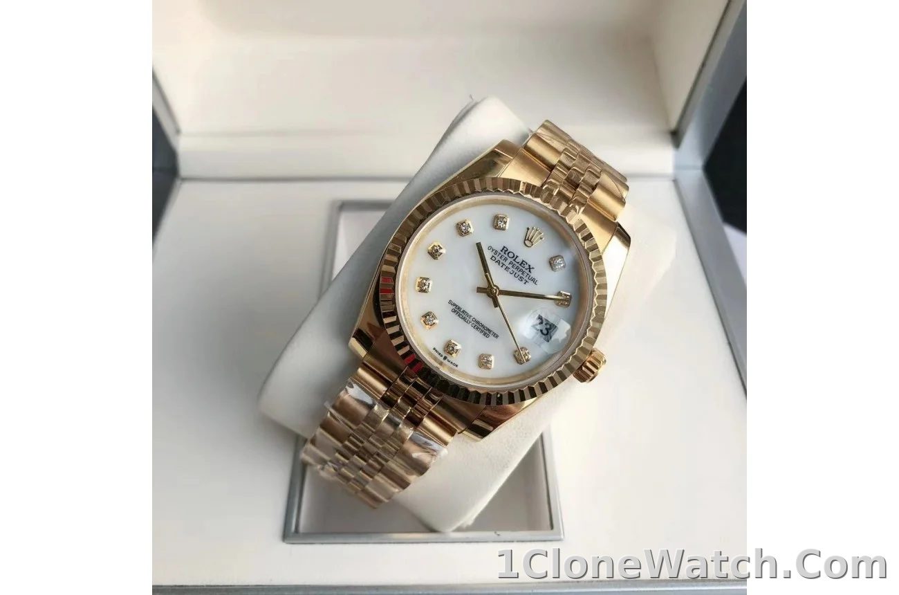 Couple Watches Rolex Datejust 36/28mm RG/RG Jub White/Dial
